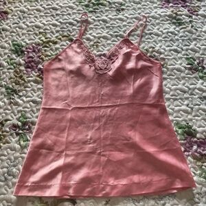 Pink Silk Tank Top
